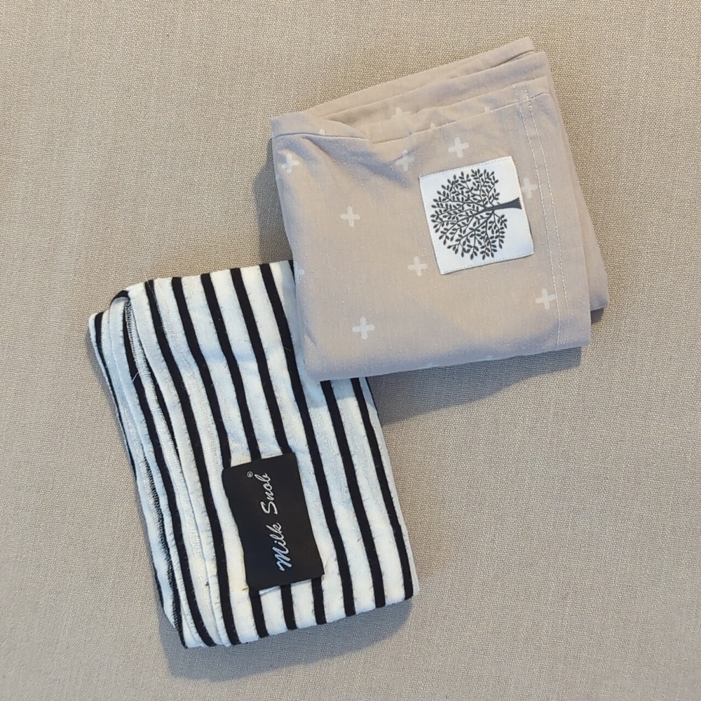 2 nursing / car seat covers from milk snob and Parker Baby Co